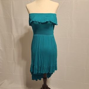 Love Chelsey teal strapless high low dress size small